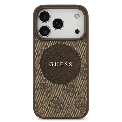 iPhone 17 Pro Kılıf Guess Orjinal Lisanslı M-safe Şarj Özellikli Yazı Logolu Circle Classic Kapak
