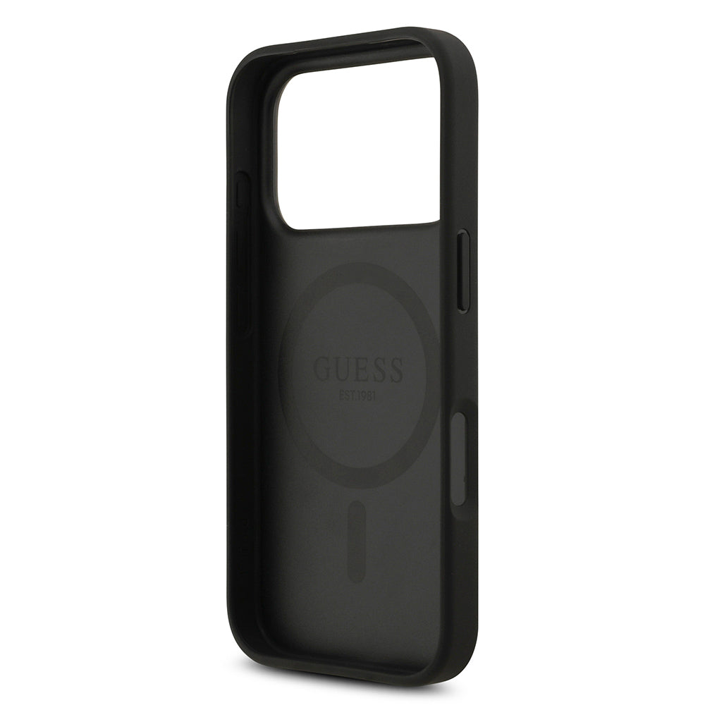 iPhone 17 Pro Kılıf Guess Orjinal Lisanslı M-safe Şarj Özellikli Yazı Logolu Circle Classic Kapak