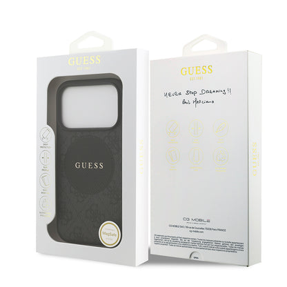 iPhone 17 Pro Kılıf Guess Orjinal Lisanslı M-safe Şarj Özellikli Yazı Logolu Circle Classic Kapak
