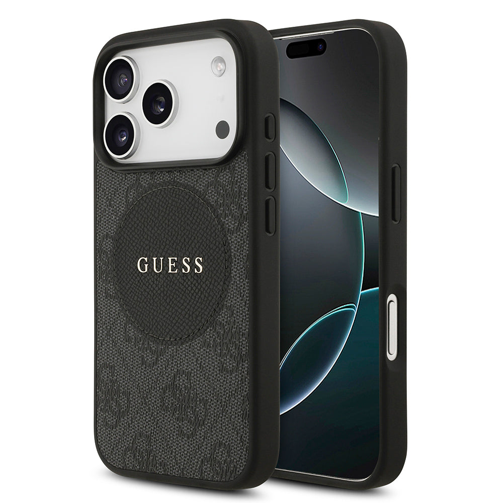iPhone 17 Pro Kılıf Guess Orjinal Lisanslı M-safe Şarj Özellikli Yazı Logolu Circle Classic Kapak