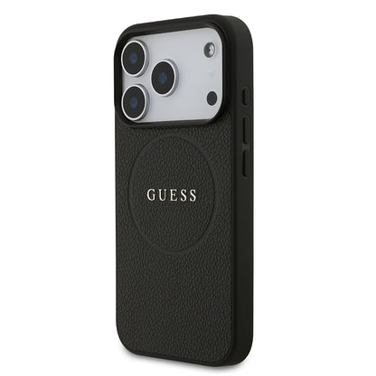 iPhone 17 Pro Kılıf Guess Orjinal Lisanslı M-safe Şarj Özellikli Yazı Logolu PU Deri Kapak
