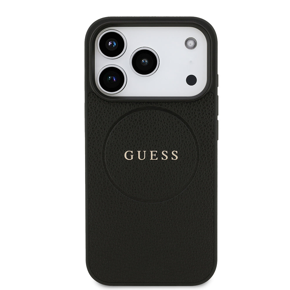 iPhone 17 Pro Kılıf Guess Orjinal Lisanslı M-safe Şarj Özellikli Yazı Logolu PU Deri Kapak