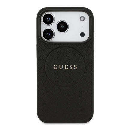 iPhone 17 Pro Kılıf Guess Orjinal Lisanslı M-safe Şarj Özellikli Yazı Logolu PU Deri Kapak