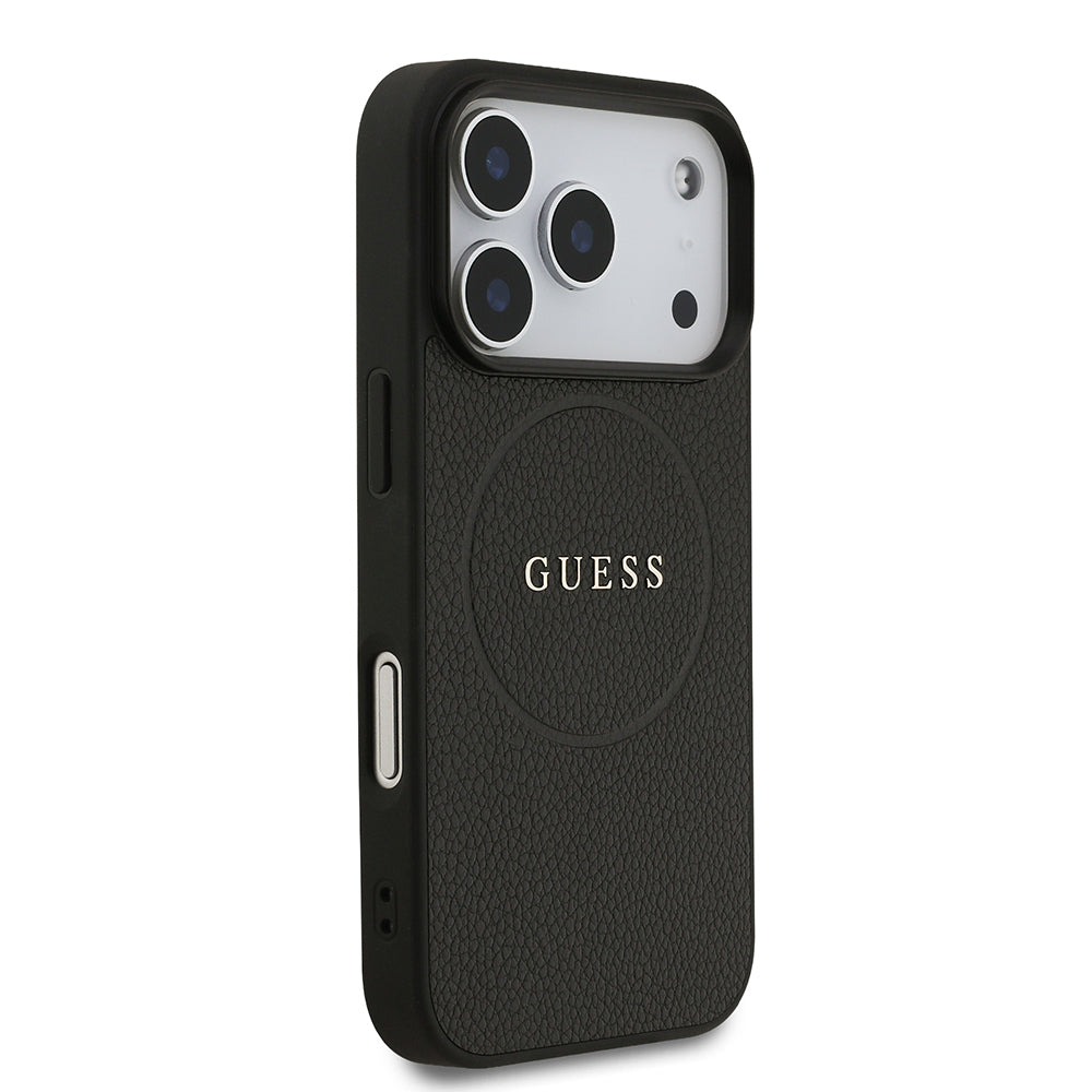 iPhone 17 Pro Kılıf Guess Orjinal Lisanslı M-safe Şarj Özellikli Yazı Logolu PU Deri Kapak