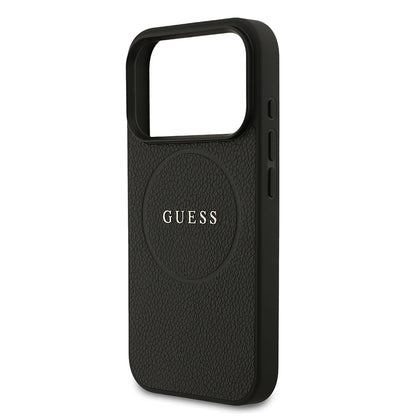 iPhone 17 Pro Kılıf Guess Orjinal Lisanslı M-safe Şarj Özellikli Yazı Logolu PU Deri Kapak