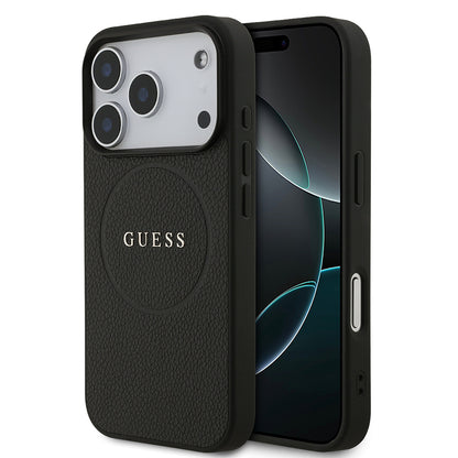 iPhone 17 Pro Kılıf Guess Orjinal Lisanslı M-safe Şarj Özellikli Yazı Logolu PU Deri Kapak