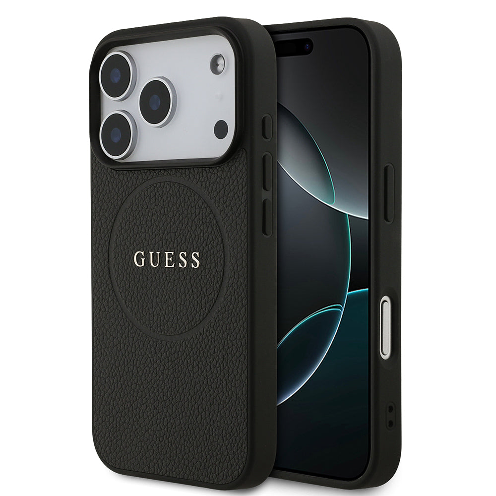 iPhone 17 Pro Kılıf Guess Orjinal Lisanslı M-safe Şarj Özellikli Yazı Logolu PU Deri Kapak