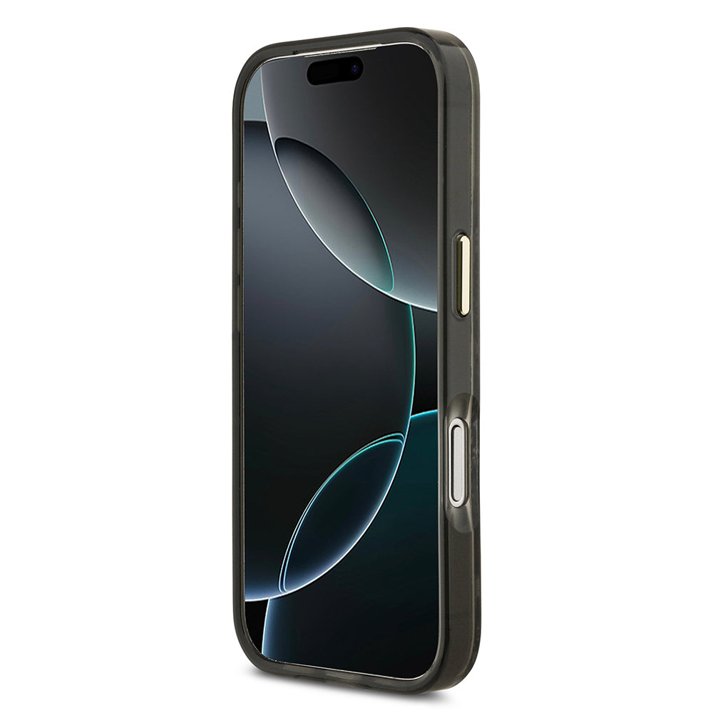 iPhone 17 Pro Kılıf Guess Orjinal Lisanslı M-safe Şarj Özellikli Yazı Logolu Python Desenli Kapak