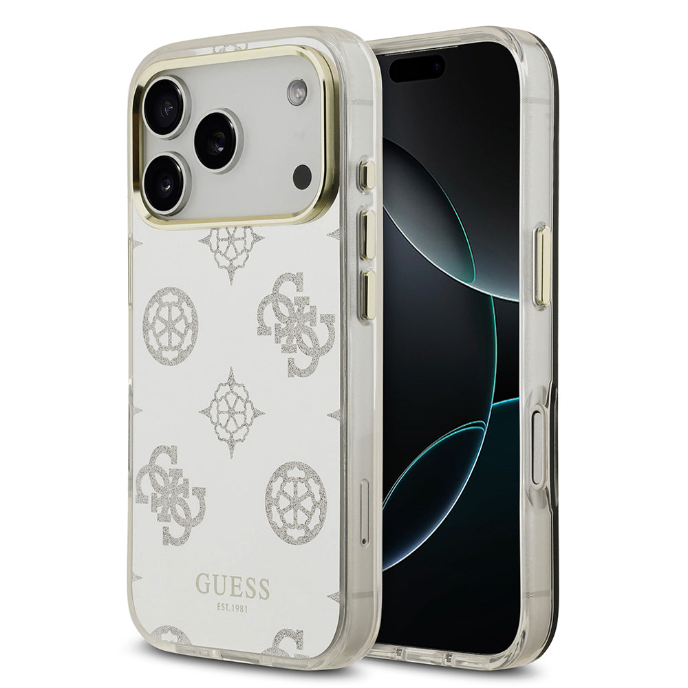 iPhone 17 Pro Kılıf Guess Orjinal Lisanslı Metal Kamera Çerçeveli Simli Aynalı Kapak
