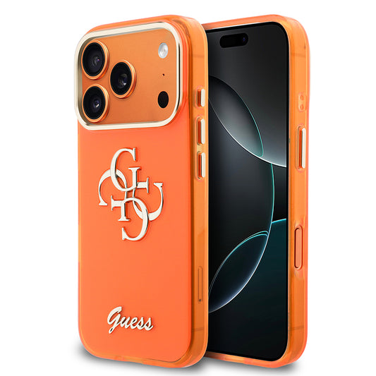 Apple iPhone 17 Pro Kılıf Guess Orjinal Lisanslı Yazı ve 4G Büyük Metal Logolu Silikon Kapak