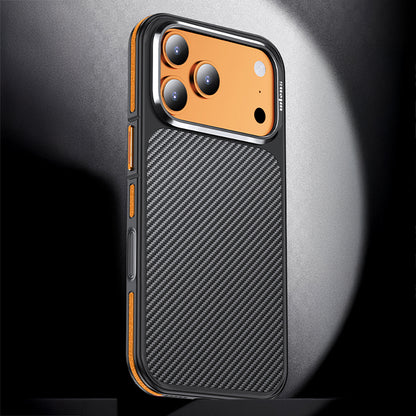 iPhone 17 Pro Kılıf Karbon Fiber Görünümlü Wlons Marin Kapak