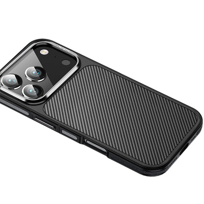 iPhone 17 Pro Kılıf Karbon Fiber Görünümlü Wlons Marin Kapak