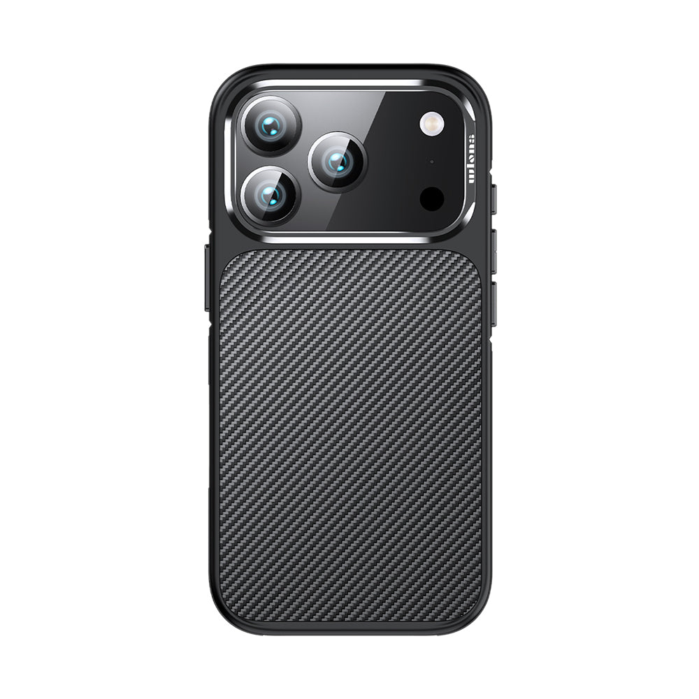iPhone 17 Pro Kılıf Karbon Fiber Görünümlü Wlons Marin Kapak