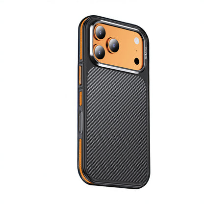 iPhone 17 Pro Kılıf Karbon Fiber Görünümlü Wlons Marin Kapak