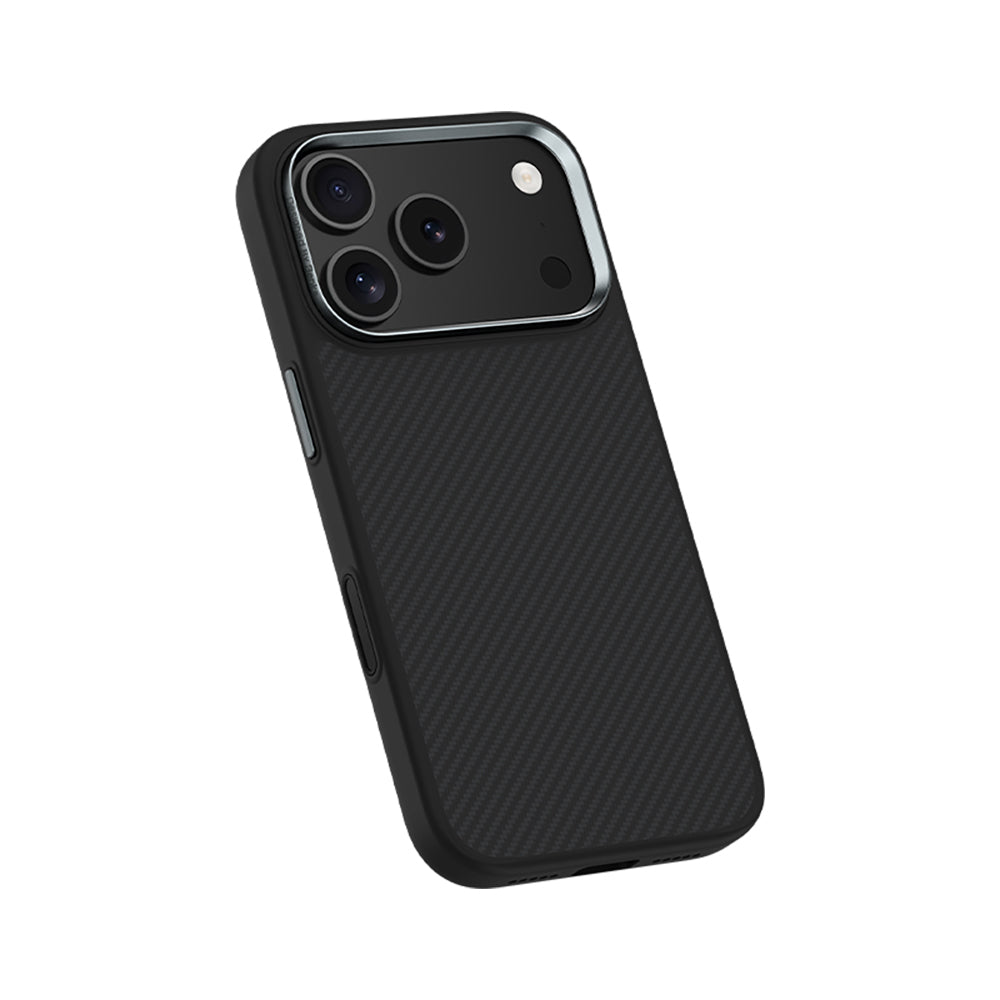 iPhone 17 Pro Kılıf Karbon Fiber M-safe Şarj Özellikli Benks Hybrid ArmorPro 600D Kevlar Kapak
