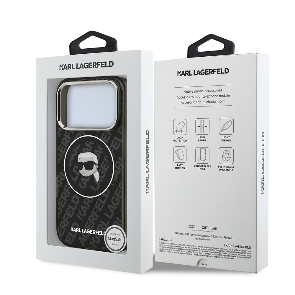 iPhone 17 Pro Kılıf Karl Lagerfeld Orjinal Lisanslı IML Baskılı KL Heads Kapak