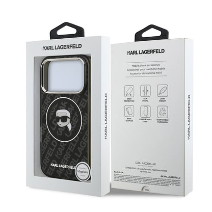 iPhone 17 Pro Kılıf Karl Lagerfeld Orjinal Lisanslı IML Baskılı KL Heads Kapak