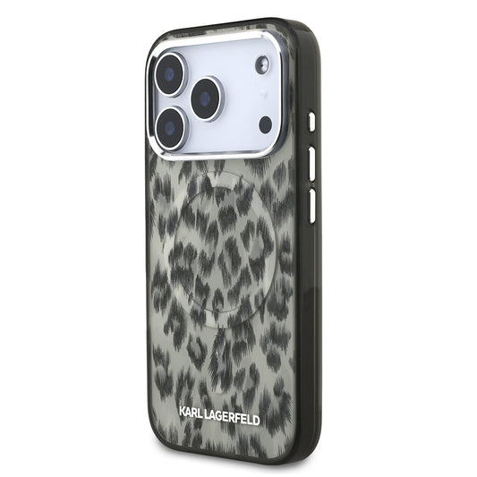 iPhone 17 Pro Kılıf Karl Lagerfeld Orjinal Lisanslı M-safe Şarj Özellikli IML Leopar Baskılı Kapak