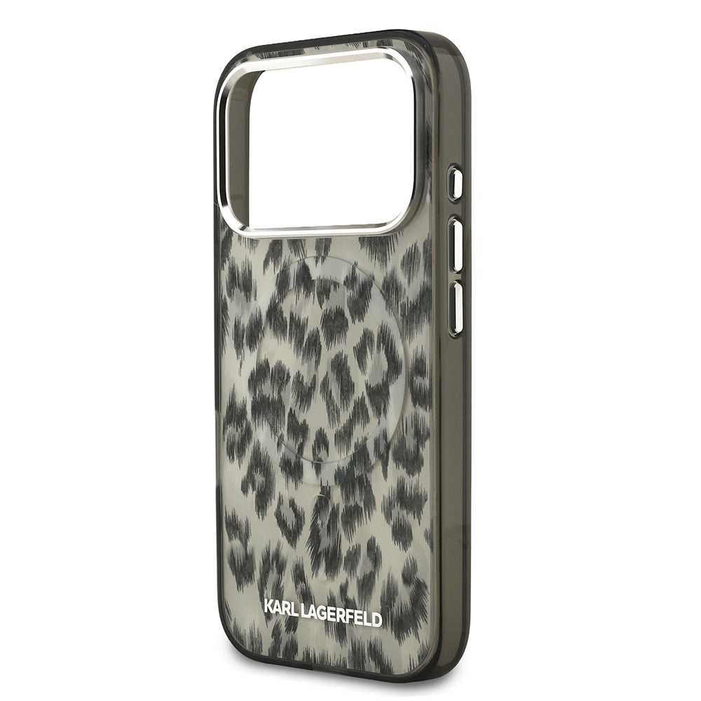 iPhone 17 Pro Kılıf Karl Lagerfeld Orjinal Lisanslı M-safe Şarj Özellikli IML Leopar Baskılı Kapak