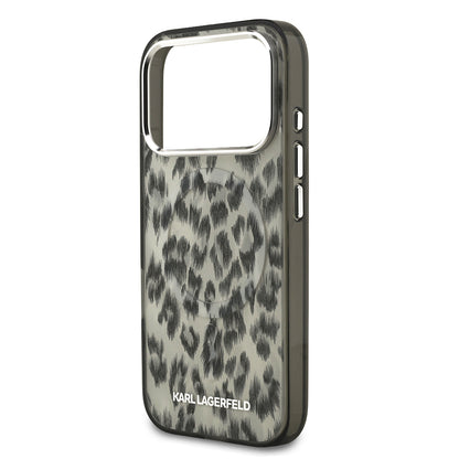 iPhone 17 Pro Kılıf Karl Lagerfeld Orjinal Lisanslı M-safe Şarj Özellikli IML Leopar Baskılı Kapak