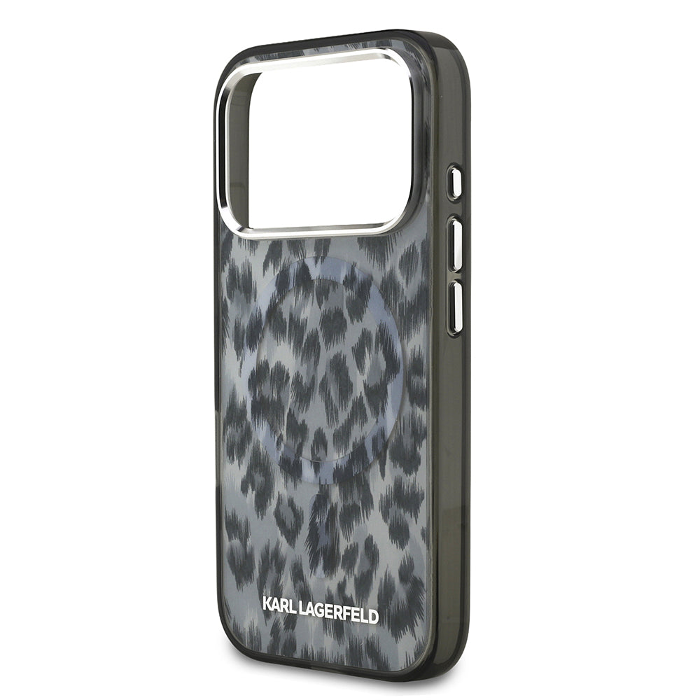 iPhone 17 Pro Kılıf Karl Lagerfeld Orjinal Lisanslı M-safe Şarj Özellikli IML Leopar Baskılı Kapak