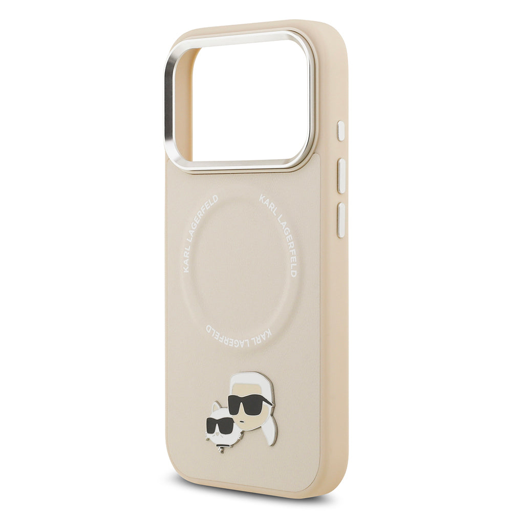 iPhone 17 Pro Kılıf Karl Lagerfeld Orjinal Lisanslı M-safe Şarj Özellikli Metal Kamera ve Buton Tasarımlı K&C PU Deri Kapak