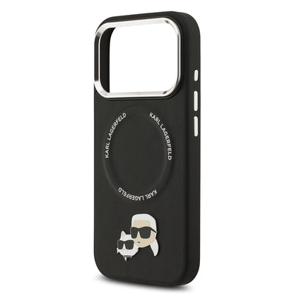 iPhone 17 Pro Kılıf Karl Lagerfeld Orjinal Lisanslı M-safe Şarj Özellikli Metal Kamera ve Buton Tasarımlı K&C PU Deri Kapak