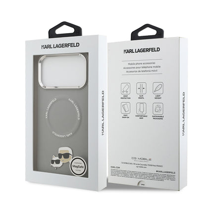 iPhone 17 Pro Kılıf Karl Lagerfeld Orjinal Lisanslı M-safe Şarj Özellikli Metal Kamera ve Buton Tasarımlı K&C PU Deri Kapak