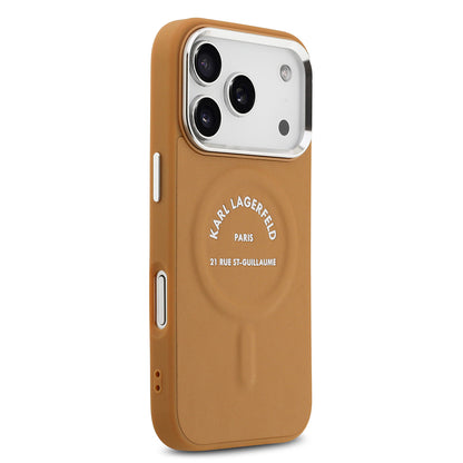 iPhone 17 Pro Kılıf Karl Lagerfeld Orjinal Lisanslı M-safe Şarj Özellikli Metal Kamera ve Buton Tasarımlı Paris RSG PU Deri Kapak