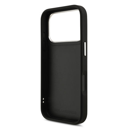iPhone 17 Pro Kılıf Karl Lagerfeld Orjinal Lisanslı Metal Logolu K&C Heads Pin Kapak