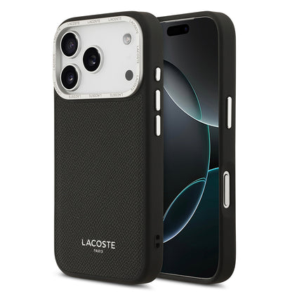 Apple iPhone 17 Pro Kılıf Lacoste Orjinal Lisanslı M-safe Şarj Özellikli Champs Elysees PU Deri Tasarımlı Kapak