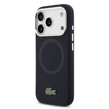 iPhone 17 Pro Kılıf Lacoste Orjinal Lisanslı M-safe Şarj Özellikli İkonik Logolu Metal Kamera Çerçeveli Silikon Kapak