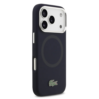 iPhone 17 Pro Kılıf Lacoste Orjinal Lisanslı M-safe Şarj Özellikli İkonik Logolu Metal Kamera Çerçeveli Silikon Kapak
