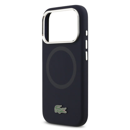 iPhone 17 Pro Kılıf Lacoste Orjinal Lisanslı M-safe Şarj Özellikli İkonik Logolu Metal Kamera Çerçeveli Silikon Kapak