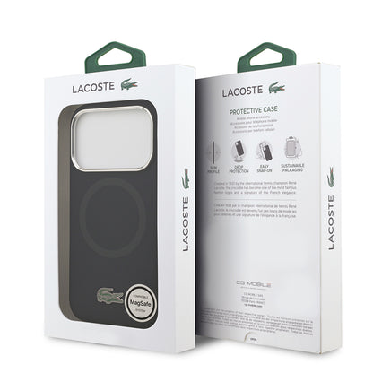 iPhone 17 Pro Kılıf Lacoste Orjinal Lisanslı M-safe Şarj Özellikli İkonik Logolu Metal Kamera Çerçeveli Silikon Kapak