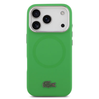iPhone 17 Pro Kılıf Lacoste Orjinal Lisanslı M-safe Şarj Özellikli İkonik Logolu Metal Kamera Çerçeveli Silikon Kapak