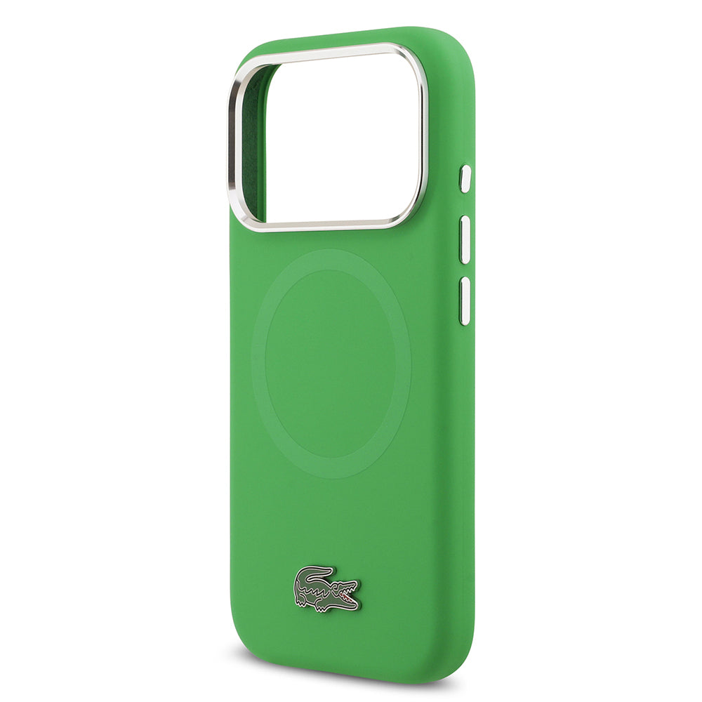 iPhone 17 Pro Kılıf Lacoste Orjinal Lisanslı M-safe Şarj Özellikli İkonik Logolu Metal Kamera Çerçeveli Silikon Kapak