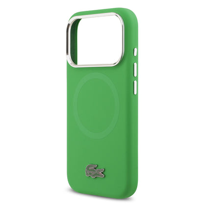 iPhone 17 Pro Kılıf Lacoste Orjinal Lisanslı M-safe Şarj Özellikli İkonik Logolu Metal Kamera Çerçeveli Silikon Kapak