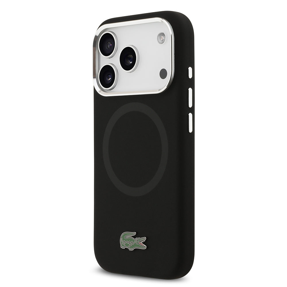 iPhone 17 Pro Kılıf Lacoste Orjinal Lisanslı M-safe Şarj Özellikli İkonik Logolu Metal Kamera Çerçeveli Silikon Kapak