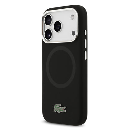 iPhone 17 Pro Kılıf Lacoste Orjinal Lisanslı M-safe Şarj Özellikli İkonik Logolu Metal Kamera Çerçeveli Silikon Kapak