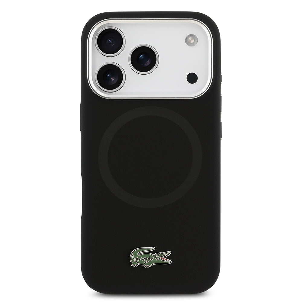 iPhone 17 Pro Kılıf Lacoste Orjinal Lisanslı M-safe Şarj Özellikli İkonik Logolu Metal Kamera Çerçeveli Silikon Kapak