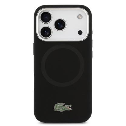 iPhone 17 Pro Kılıf Lacoste Orjinal Lisanslı M-safe Şarj Özellikli İkonik Logolu Metal Kamera Çerçeveli Silikon Kapak
