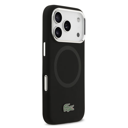 iPhone 17 Pro Kılıf Lacoste Orjinal Lisanslı M-safe Şarj Özellikli İkonik Logolu Metal Kamera Çerçeveli Silikon Kapak