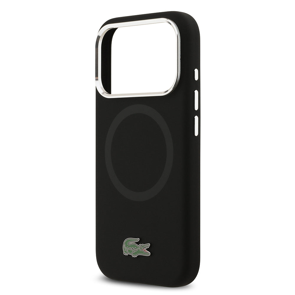 iPhone 17 Pro Kılıf Lacoste Orjinal Lisanslı M-safe Şarj Özellikli İkonik Logolu Metal Kamera Çerçeveli Silikon Kapak