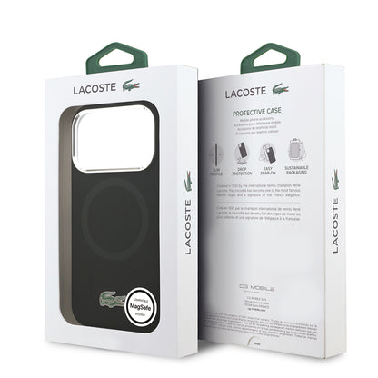 iPhone 17 Pro Kılıf Lacoste Orjinal Lisanslı M-safe Şarj Özellikli İkonik Logolu Metal Kamera Çerçeveli Silikon Kapak