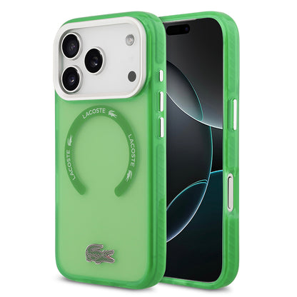iPhone 17 Pro Kılıf Lacoste Orjinal Lisanslı M-safe Şarj Özellikli İkonik Timsah Logolu Buzlu Kapak