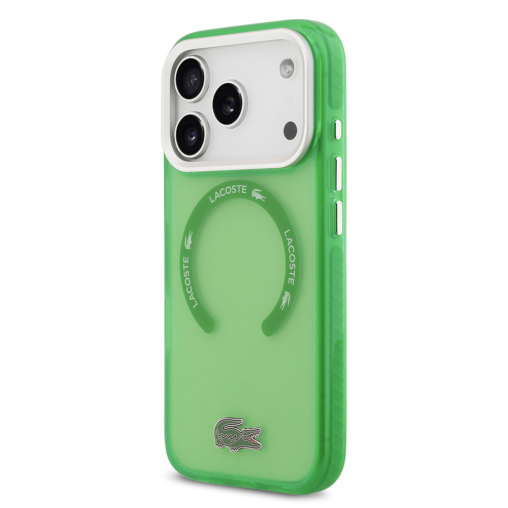 iPhone 17 Pro Kılıf Lacoste Orjinal Lisanslı M-safe Şarj Özellikli İkonik Timsah Logolu Buzlu Kapak