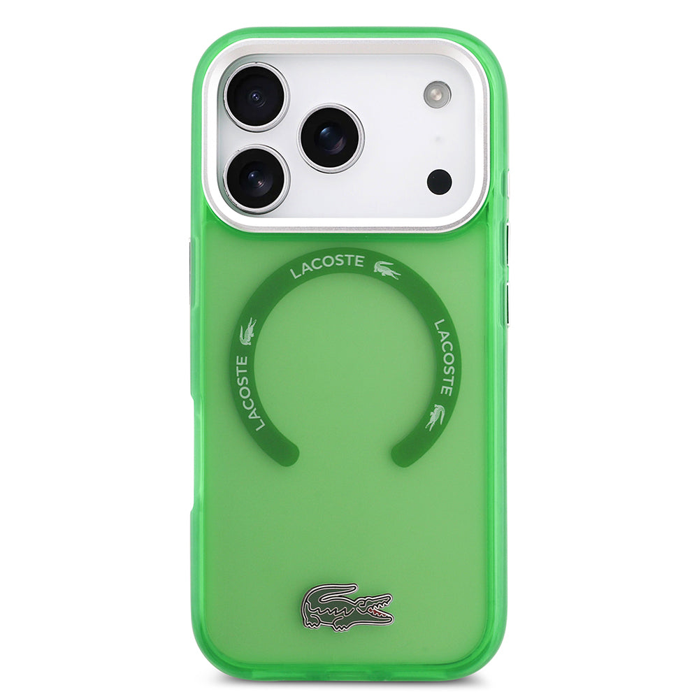 iPhone 17 Pro Kılıf Lacoste Orjinal Lisanslı M-safe Şarj Özellikli İkonik Timsah Logolu Buzlu Kapak