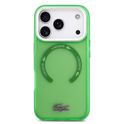 iPhone 17 Pro Kılıf Lacoste Orjinal Lisanslı M-safe Şarj Özellikli İkonik Timsah Logolu Buzlu Kapak