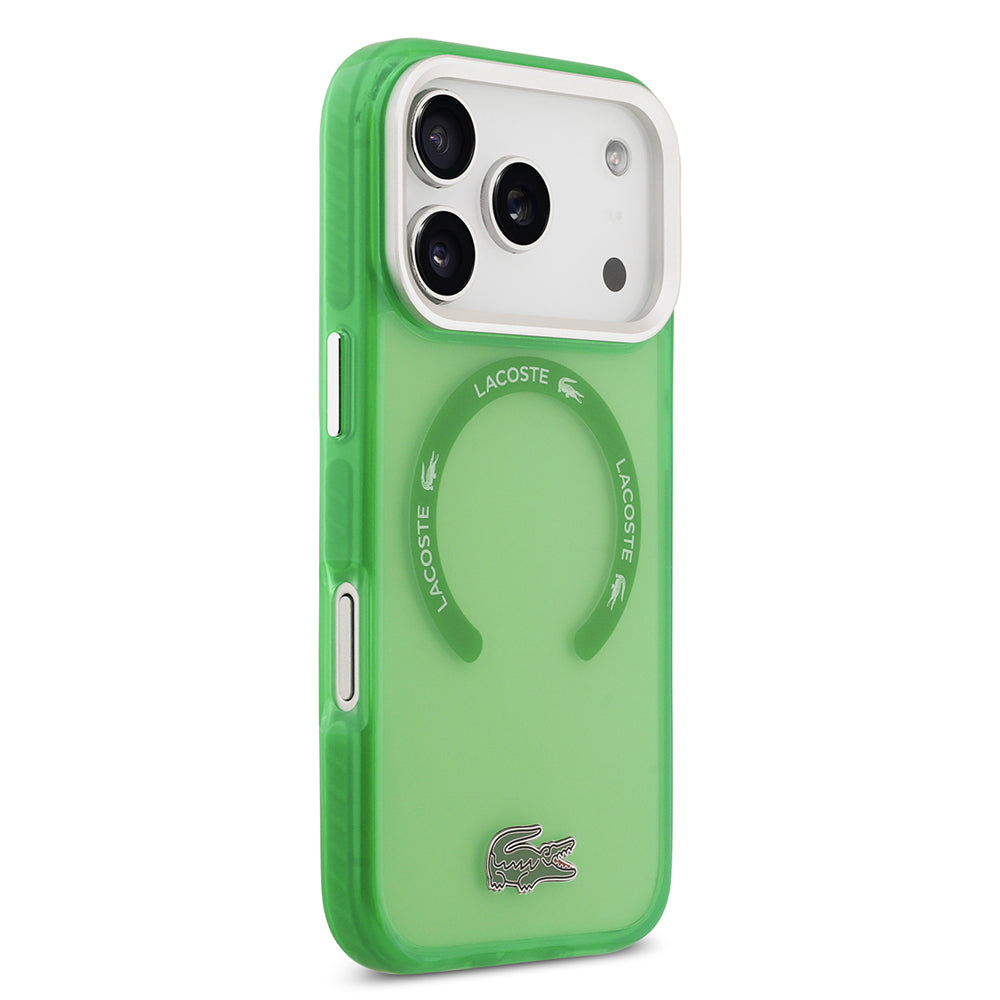iPhone 17 Pro Kılıf Lacoste Orjinal Lisanslı M-safe Şarj Özellikli İkonik Timsah Logolu Buzlu Kapak